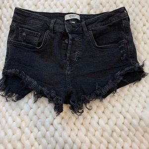 black jean shorts